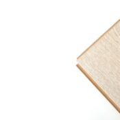 Close-up of a light wooden plank against a white background with copy space.